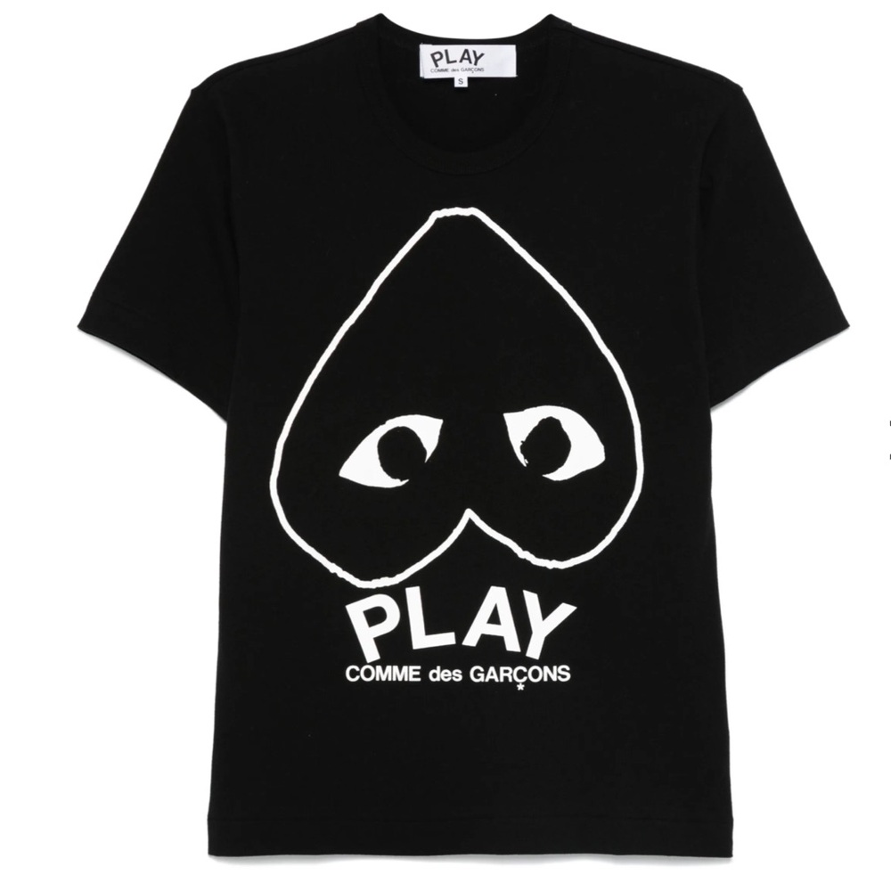 Comme des Garçons Play upside down heart inverted heart Black T-Shirt